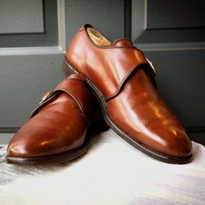 ALLEN EDMONDS 10-D BROWN GARNER MONK STRAP SHOES
